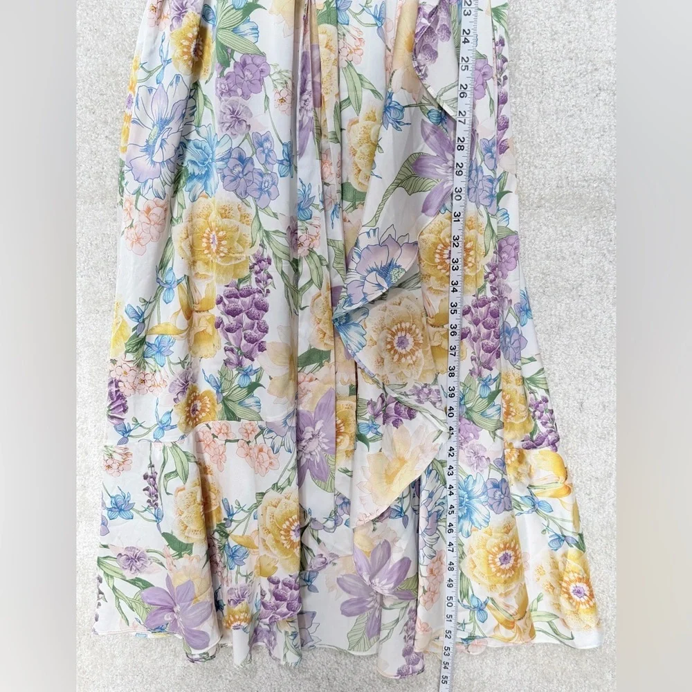 Nicole Miller Girls' Floral Wrap Dress in Yellow, Lavender & White
